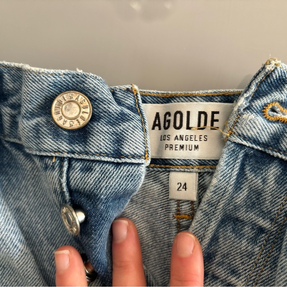 AGOLDE distressed Jean shorts light wash - Picture 2 of 2